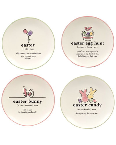 Certified International Set Of 4 Easter Words Canape Plates