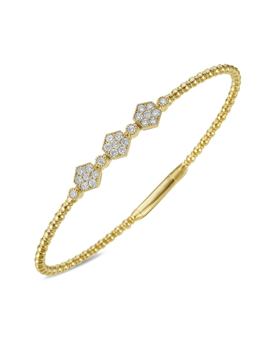 Forever Creations Signature Forever Creations 14k 0.60 Ct. Tw. Diamond Flexible Bangle Bracelet In Gold