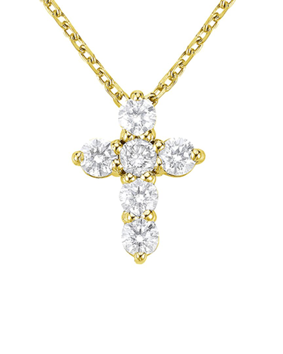 Forever Creations Signature Forever Creations 14k 0.75 Ct. Tw. Diamond Cross Necklace In Gold