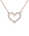Forever Creations Signature Forever Creations 14k Rose Gold 1.00 Ct. Tw. Diamond Heart Necklace