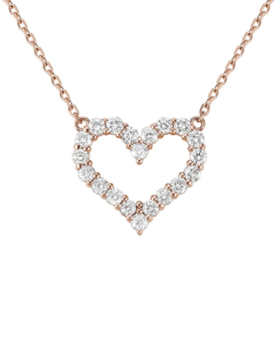 Forever Creations Signature Forever Creations 14k Rose Gold 1.00 Ct. Tw. Diamond Heart Necklace