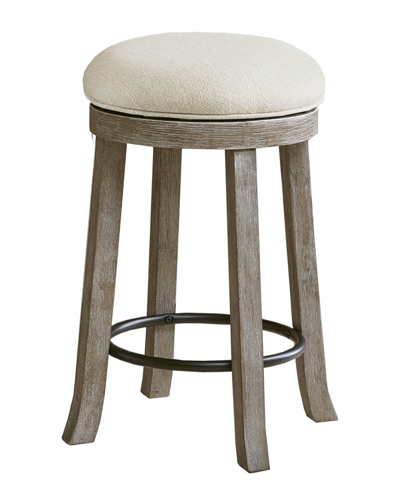 Ink+ivy 19.25" Oaktown Wide Wood Swivel Counter Stool In White