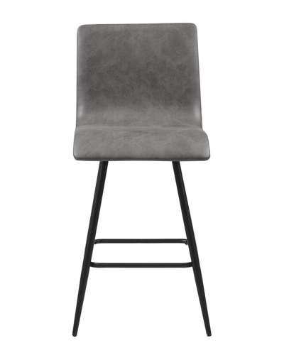 Ink+ivy Adams Faux Leather Swivel Counter Stool In Grey