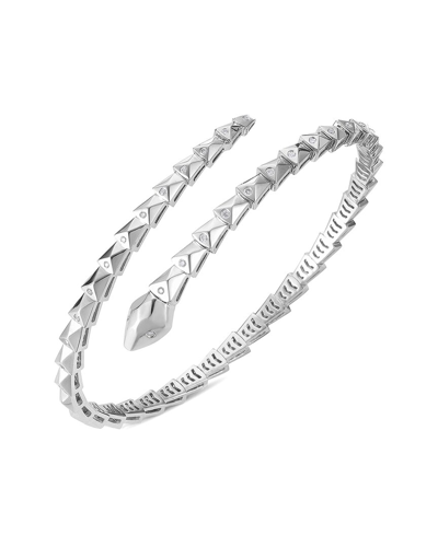 Forever Creations Signature Forever Creations 14k 0.25 Ct. Tw. Diamond Flexible Snake Bangle Bracelet In Metallic