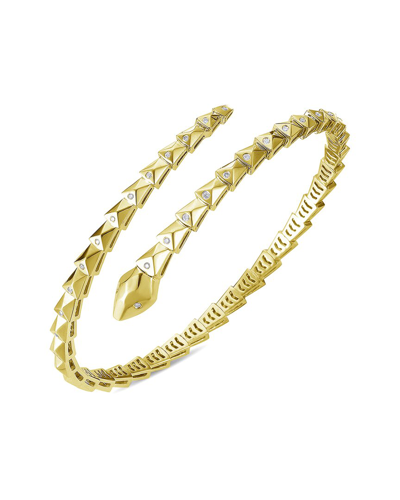 Forever Creations Signature Forever Creations 14k 0.25 Ct. Tw. Diamond Flexible Snake Bangle Bracelet In Gold