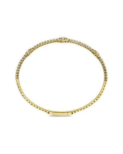 Forever Creations Signature Forever Creations 14k 1.40 Ct. Tw. Diamond Flexible Bangle Bracelet In Gold