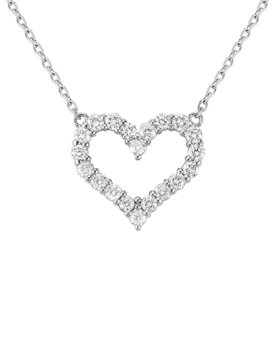 Forever Creations Signature Forever Creations 14k 1.00 Ct. Tw. Diamond Heart Necklace In Metallic