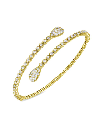 Forever Creations Signature Forever Creations 14k 2.00 Ct. Tw. Diamond Flexible Bangle Bracelet In Gold