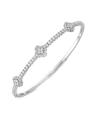Forever Creations Signature Forever Creations 14k 1.40 Ct. Tw. Diamond Flexible Bangle Bracelet In Metallic
