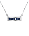 GEMSTONES 14K 0.15 CT. TW. DIAMOND & SAPPHIRE PENDANT NECKLACE