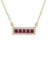 Gemstones 14k 0.15 Ct. Tw. Diamond & Ruby Pendant Necklace