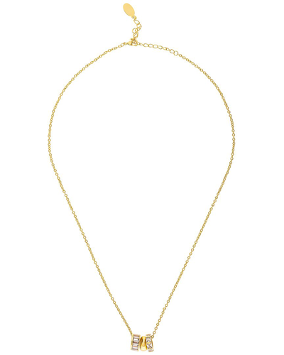 Rivka Friedman 18k Plated Cz Charm Necklace In Gold