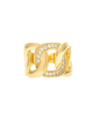 Rivka Friedman 18k Plated Cz Motif Ring