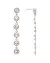 Rivka Friedman Rhodium Plated Cz Dangle Earrings