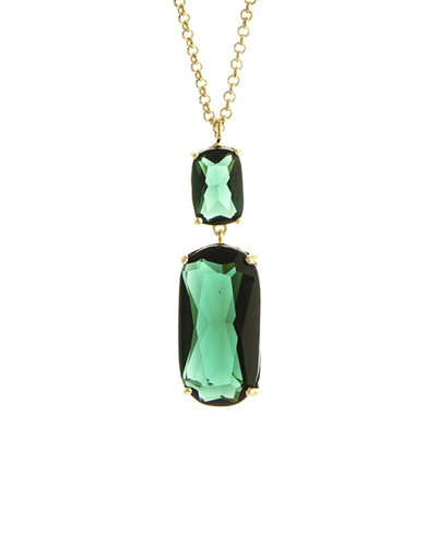 Rivka Friedman 18k Plated Pendant Necklace In Green