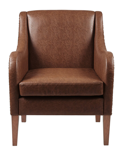 Ink+ivy Ferguson Faux Leather Accent Chair In Brown