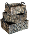 BAUM BAUM SET OF 3 WATER HYACINTH RECTANGLE STORAGE BINS