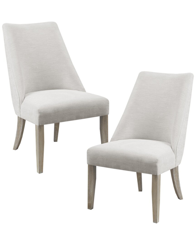 Martha Stewart Set Of 2 Winfield Upholstered Dining Chair In White