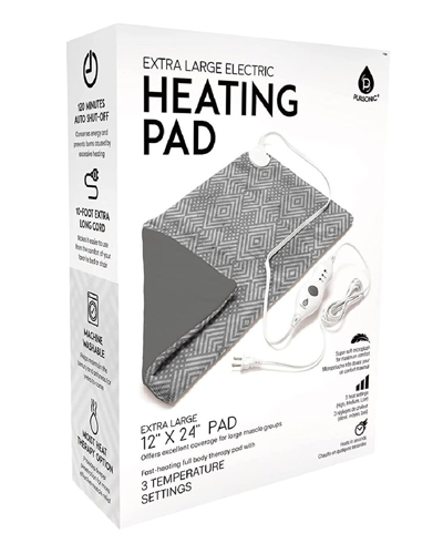 Pursonic Xl Electric Heating Pad In Grey