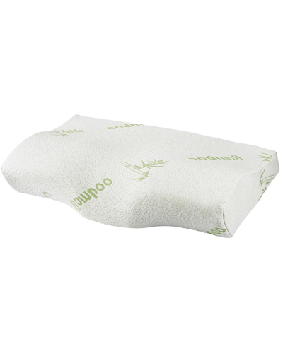 Fresh Fab Finds Bamboo Memory Foam Contoured Pillow In White
