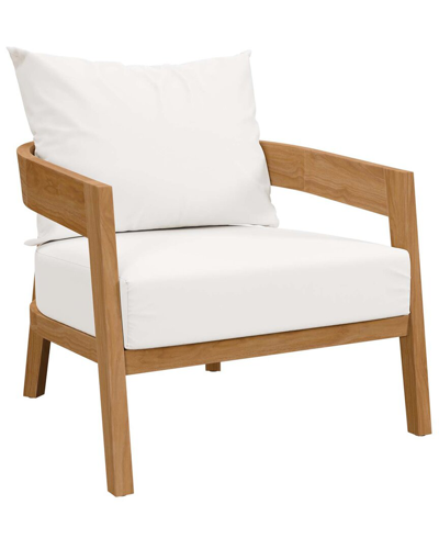 Modway Brisbane Teak Outdoor Patio Armchair In Beige