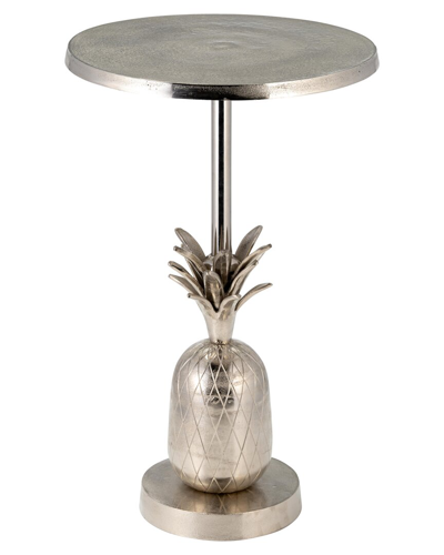 Sagebrook Home Pineapple Side Table In Silver