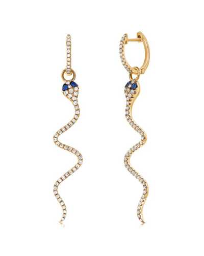 Sabrina Designs 14k 0.59 Ct. Tw. Diamond & Sapphire Snake Dangle Earrings In Gold