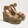 SAM EDELMAN SAM EDELMAN AMBER PLATFORM WEDGE SANDAL BUFF TAN SUEDE