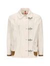 Fay Clasp-fastened Light-weight Jacket In Wool White