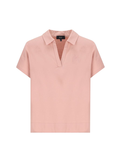 Fay T-shirts And Polos In Light Antique Pink