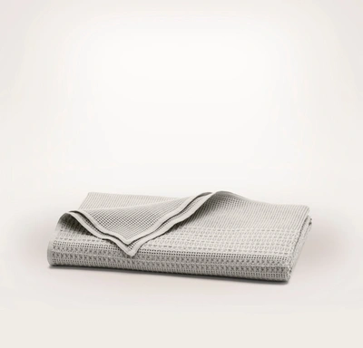 Boll & Branch Organic Waffle Mixed Stripe Throw Blanket In Pewter