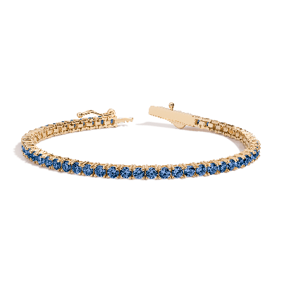 Aurate New York Blue Sapphire Tennis Bracelet - 6ct In Yellow
