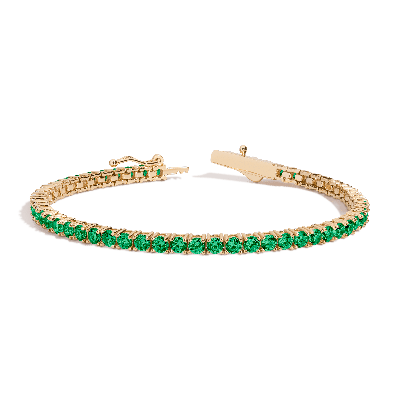 Aurate New York Green Emerald Tennis Bracelet - 6ct In Yellow