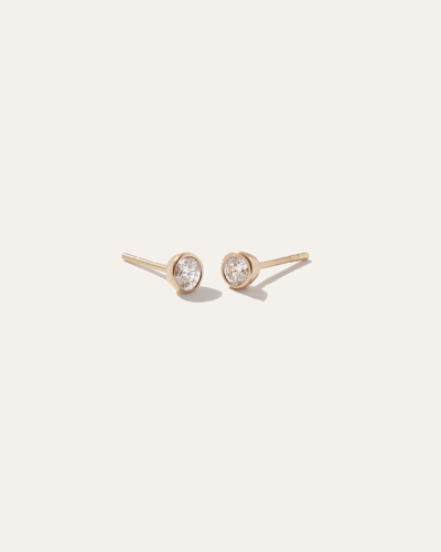 Quince Women's 14k Gold Natural Diamond Bezel Studs In Yellow Gold