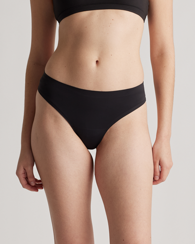 Quince Women's Invisible Bonded Thong In Black