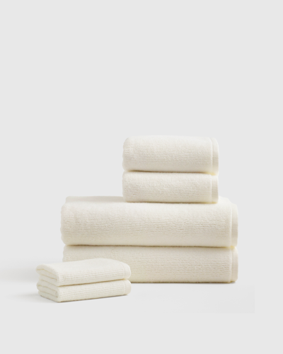 Quince Ribbed Quick Dry Bath Towel Bundle In Ivory