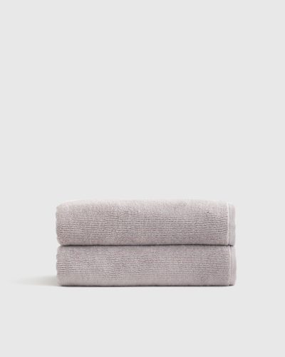 Quince Ribbed Quick Dry Bath Towel In Grey