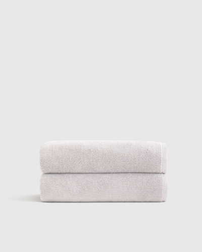 Quince Ribbed Quick Dry Bath Towel In Silver