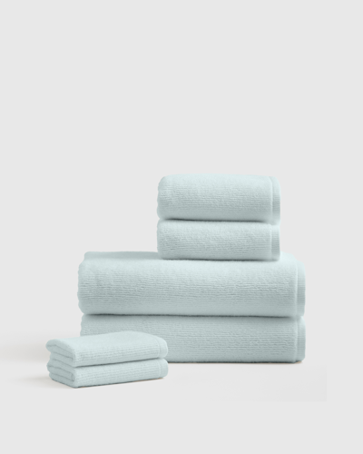 Quince Ribbed Quick Dry Bath Towel Bundle In Mist