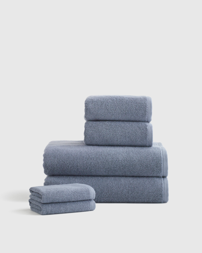 Quince Ribbed Quick Dry Bath Towel Bundle In Mineral