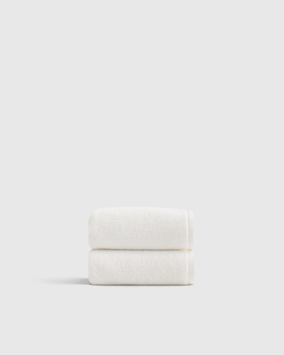 Quince Ribbed Quick Dry Hand Towel In White