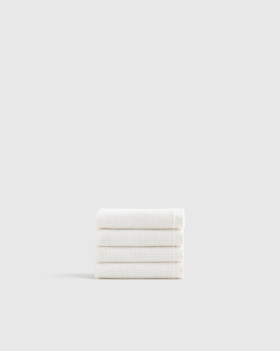 Quince Ribbed Quick Dry Washcloth In White