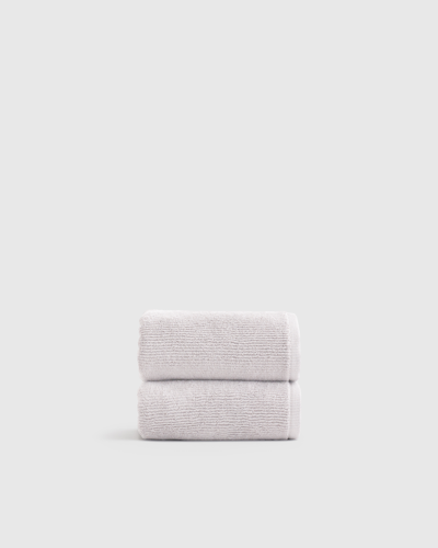 Quince Ribbed Quick Dry Hand Towel In Silver
