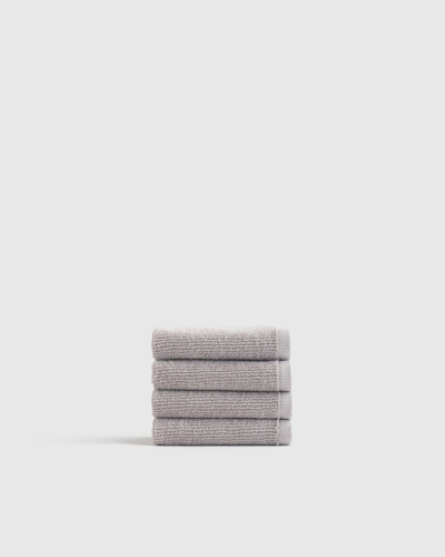 Quince Ribbed Quick Dry Washcloth In Grey