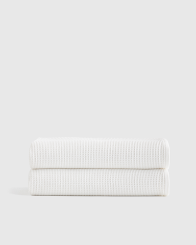 Quince Waffle Terry Bath Sheet In White