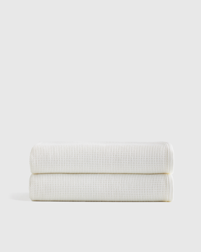 Quince Waffle Terry Bath Sheet In Ivory