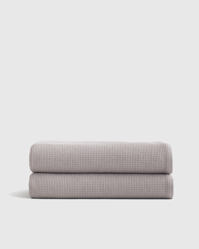 Quince Waffle Terry Bath Sheet In Grey