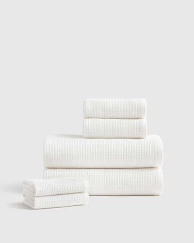 Quince Waffle Terry Bath Towel Bundle In White
