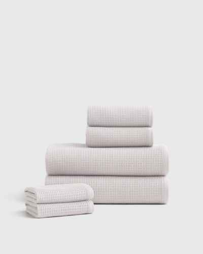 Quince Waffle Terry Bath Towel Bundle In Silver
