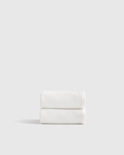 Quince Waffle Terry Hand Towel In White